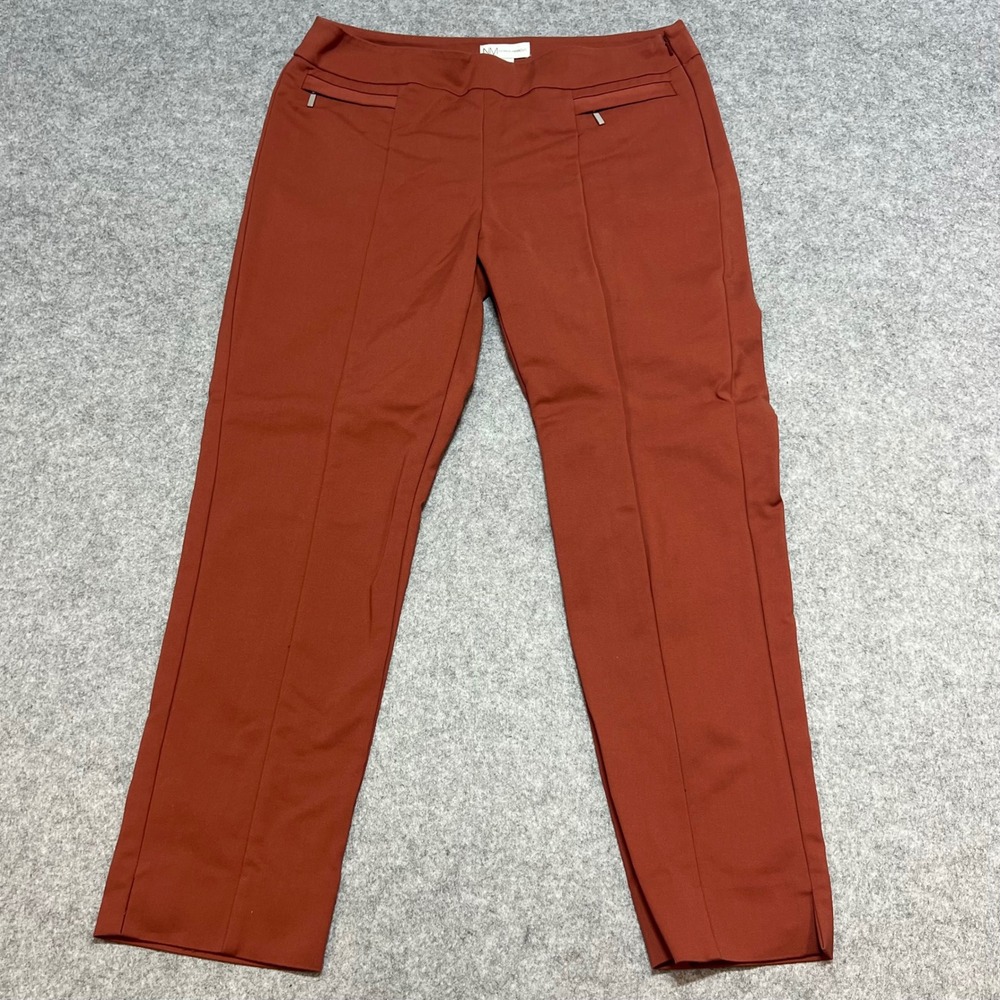Neiman Marcus Womens Rust Orange Stretch Cotton Tapered Ankle Pants Size 10